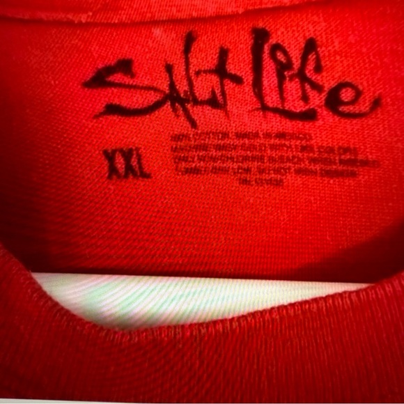 Salt Life Bold Red Tee with Pocket - Picture 5 of 5